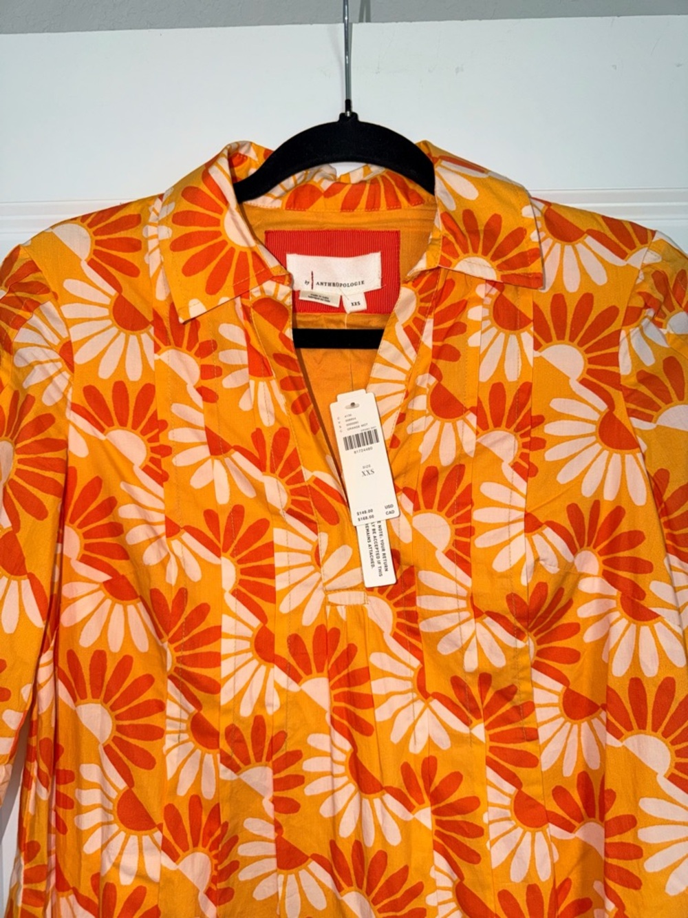 NWT! Anthropologie Floral Pattern Short Sleeve Mini Dress size XXS - Picture 5 of 11
